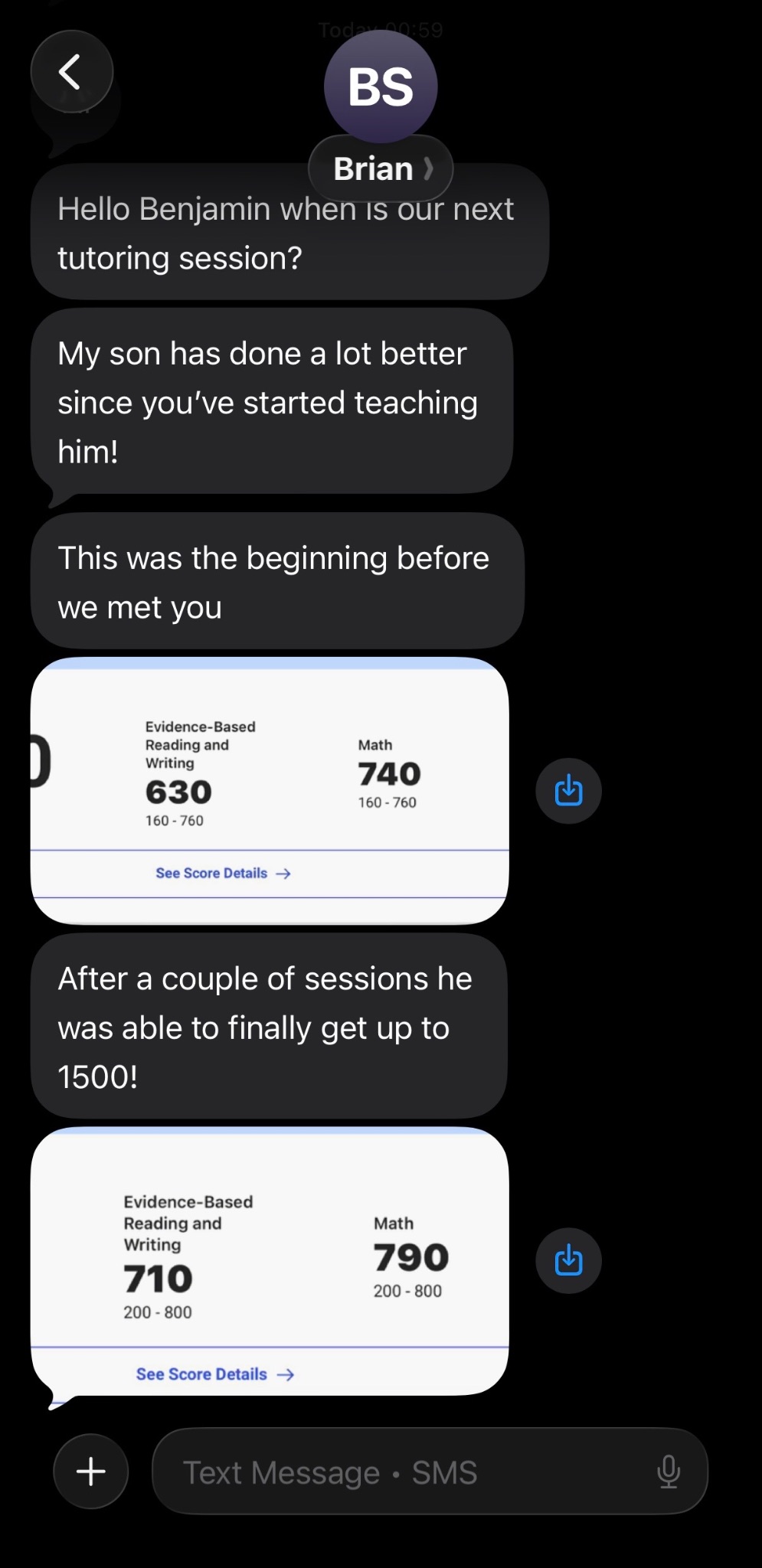 1370 → 1500 — real score report